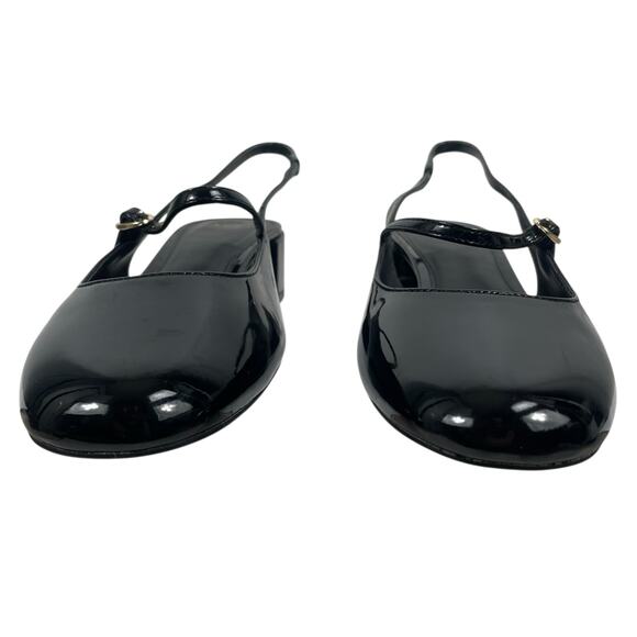 Mango Patent Leather Effect Slingback Mary Jane Pump Black Size 40 - Picture 5 of 12